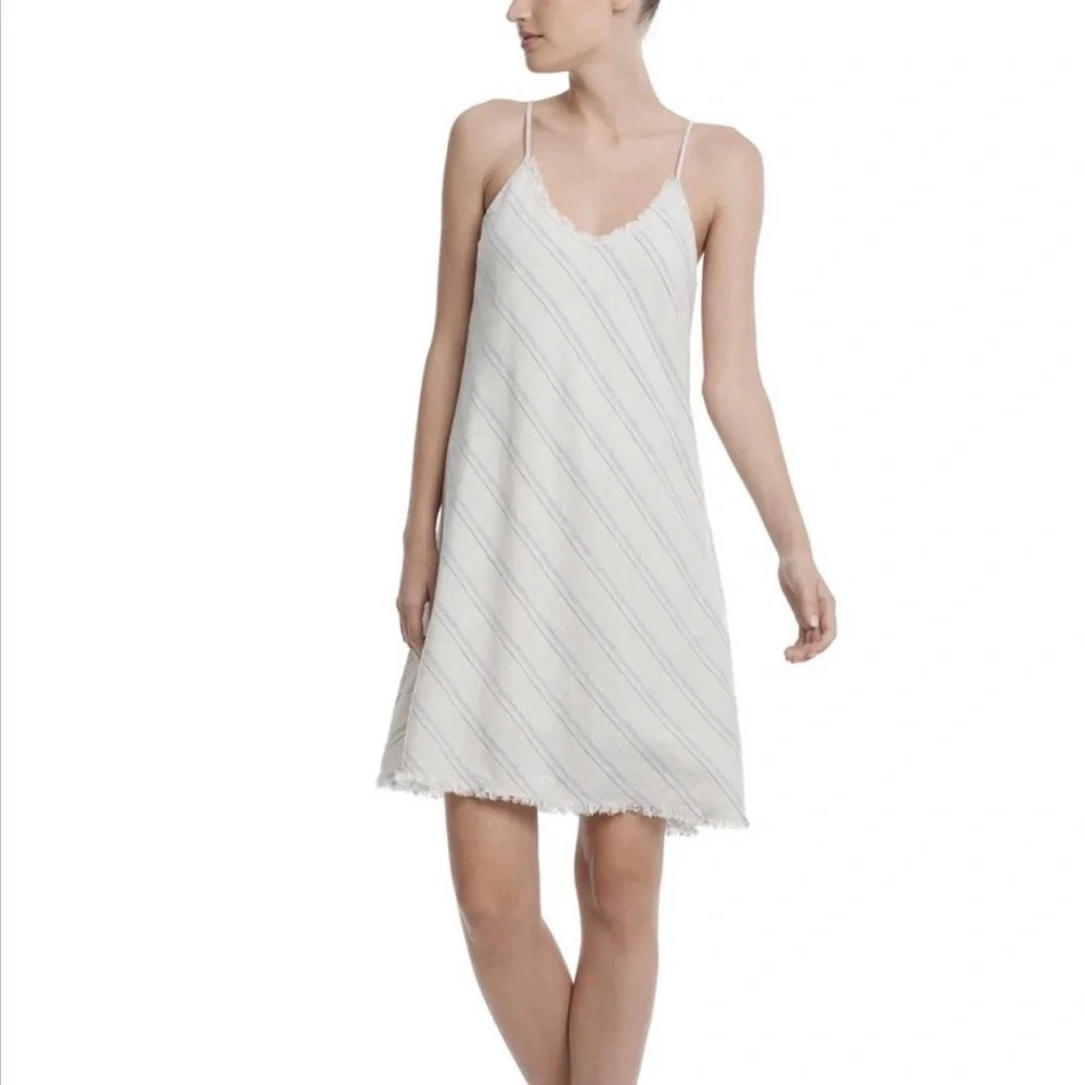 ATM Anthony Thomas Melillio Womens V-Neck Shift Dress Size XS Linen/Cotton Blend